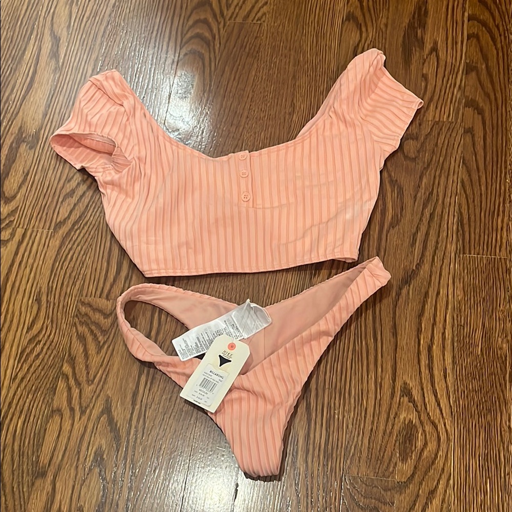 Billabong Coral Ribbed Bikini Set